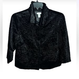 CHICOS BLACK Velvet SUPPER CLUB Leame Holiday Jacket Sz 2